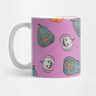 Seamless Pattern with Pumpkin Mug